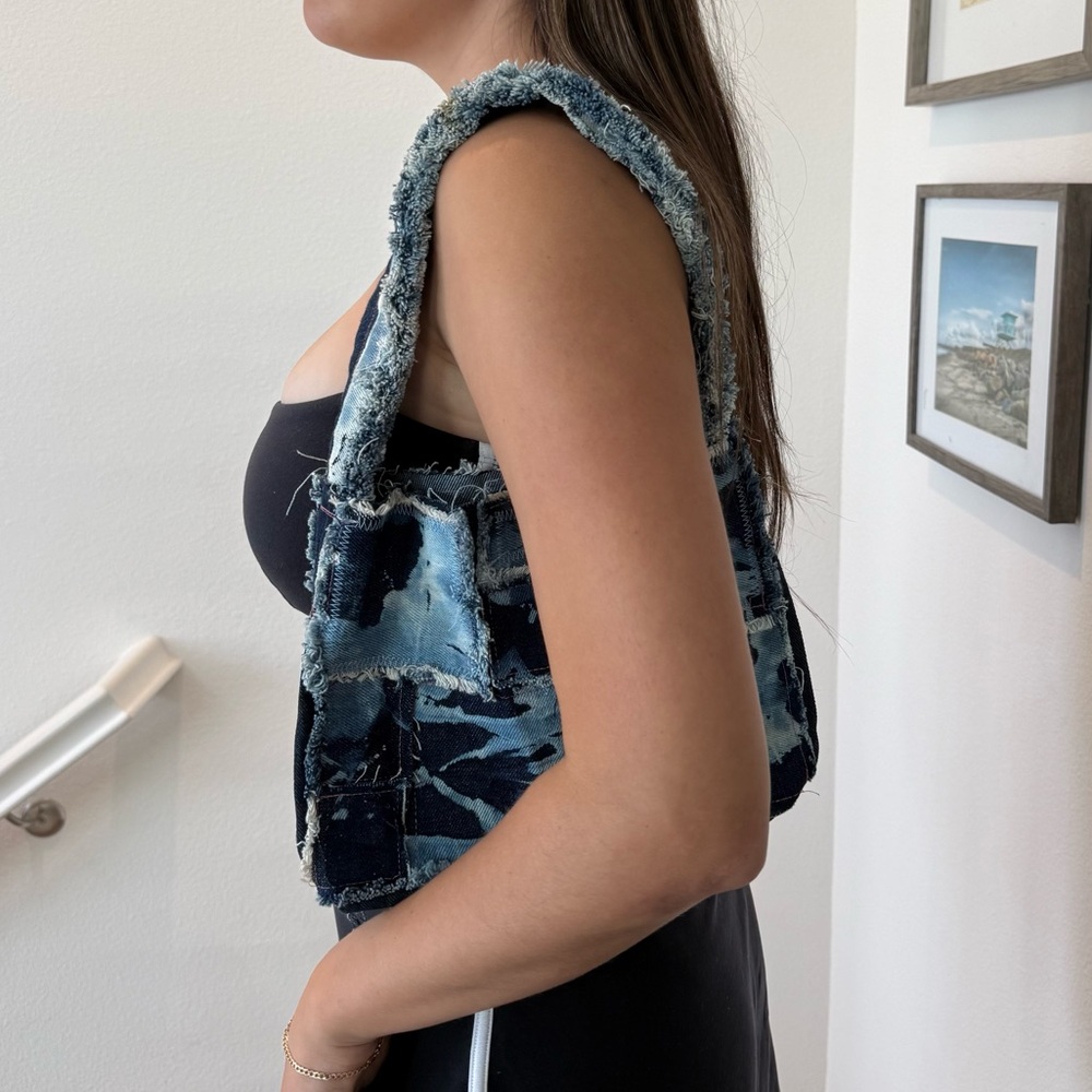 Hand-Made Denim Patchwork Purse - image 5